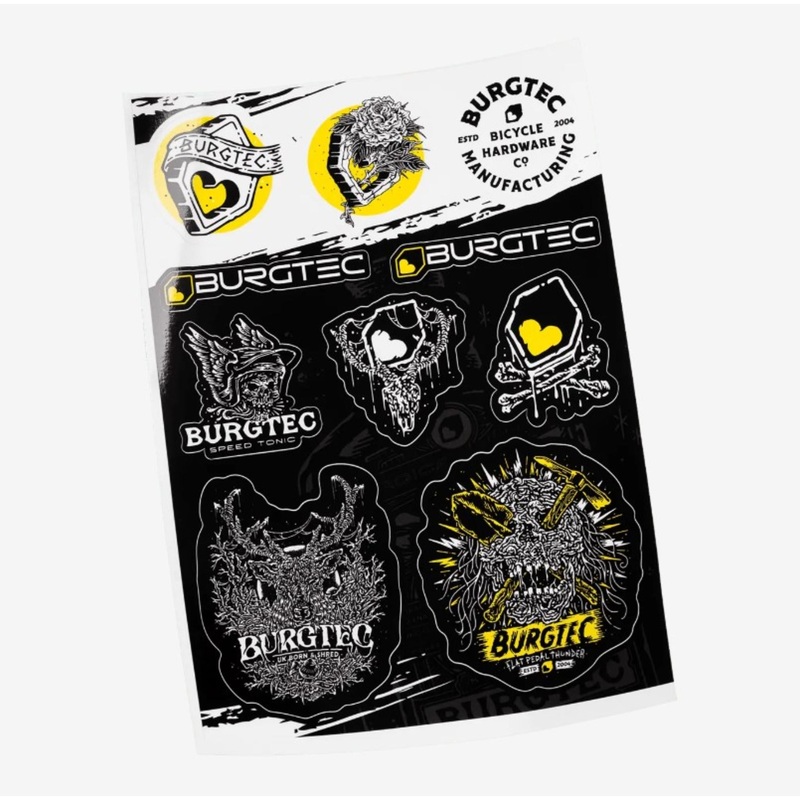 Burgtec Helmet Stamps Sticker Sheet A5