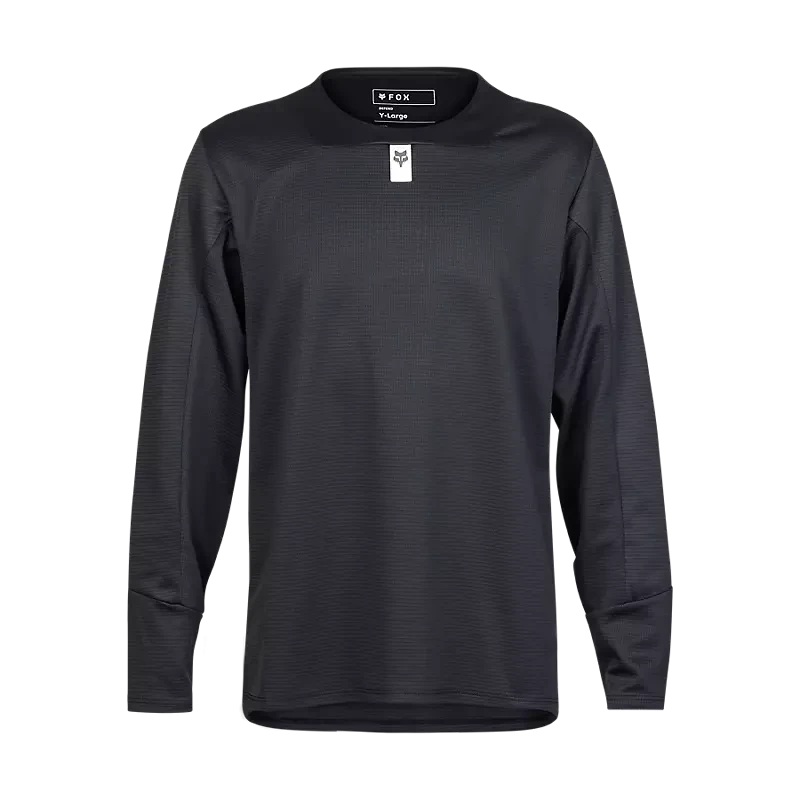 Fox Youth Defend Long Sleeve Jersey Black YS