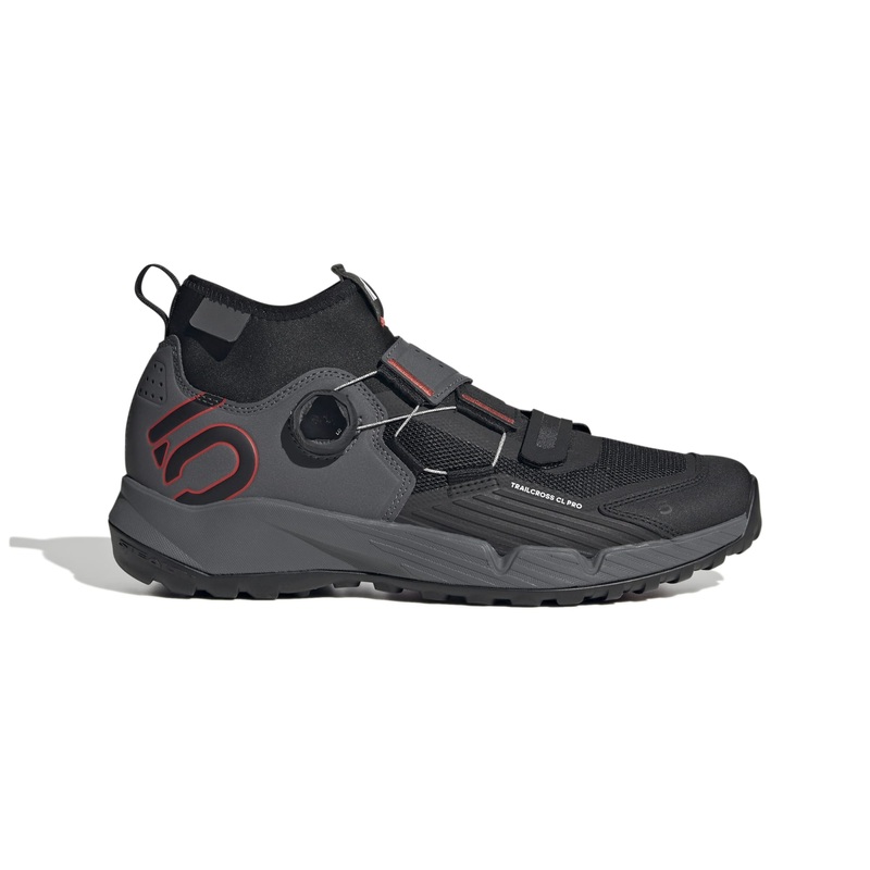 Five Ten Trailcross Pro Clip-In Mountain Bike Shoes Grey Five / Core Black / Red UK 5.5 / EU 38.5