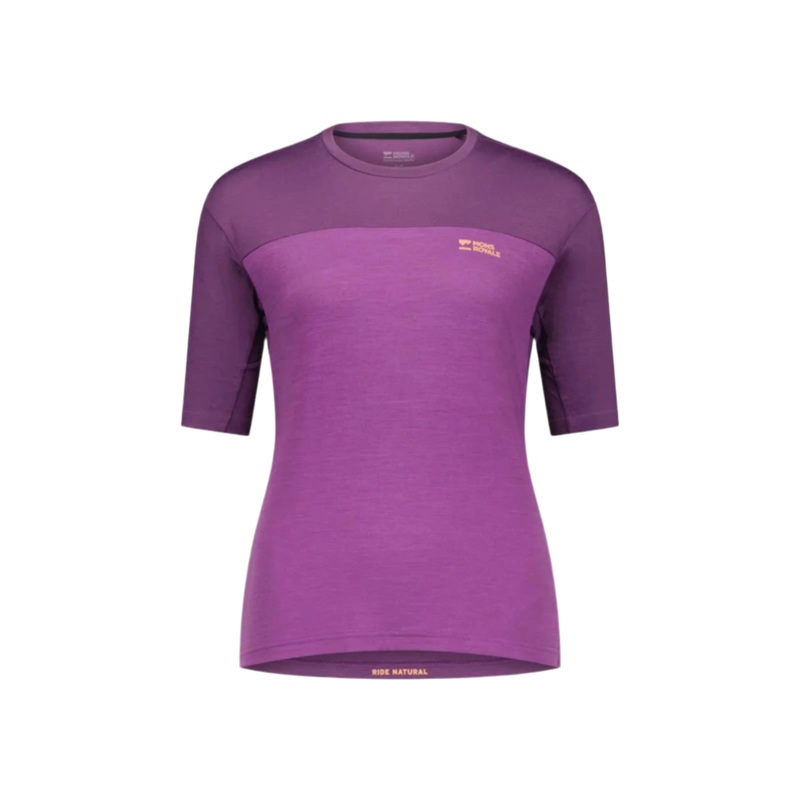 Mons Royale Women's Diversion Merino Short Sleeve Jersey Ultraviolet / Boysenberry XS