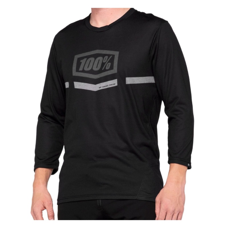 100% Airmatic 3/4 Sleeve MTB Jersey Black S
