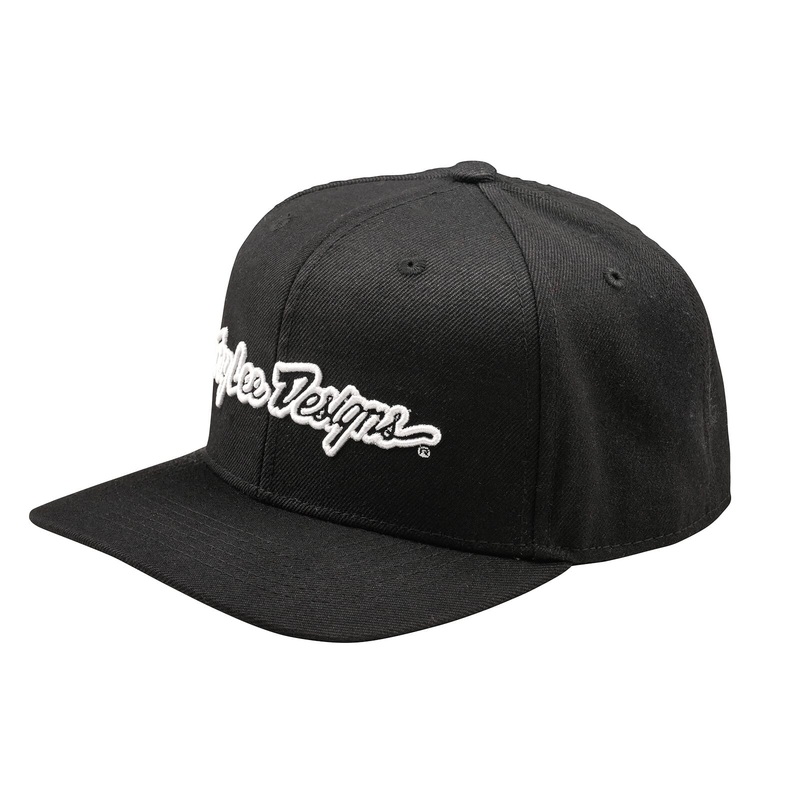 Troy Lee Designs Curved Bill Snapback Cap Signature Signature - Black One Size