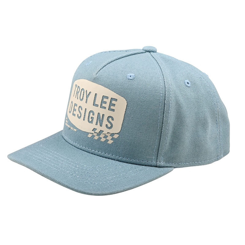 Troy Lee Designs Curved Bill Snapback Cap Stamp Stamp - Smoke Blue One Size
