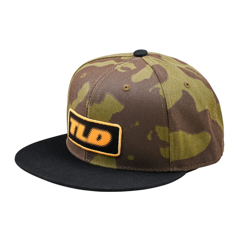 Troy Lee Designs Fade Out Flat Bill Snapback Cap Olive Camo One Size