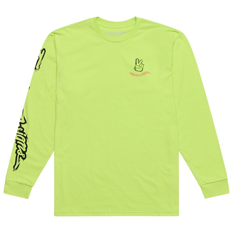 Troy Lee Designs Peace Out Long Sleeve T-Shirt Glo Yellow S