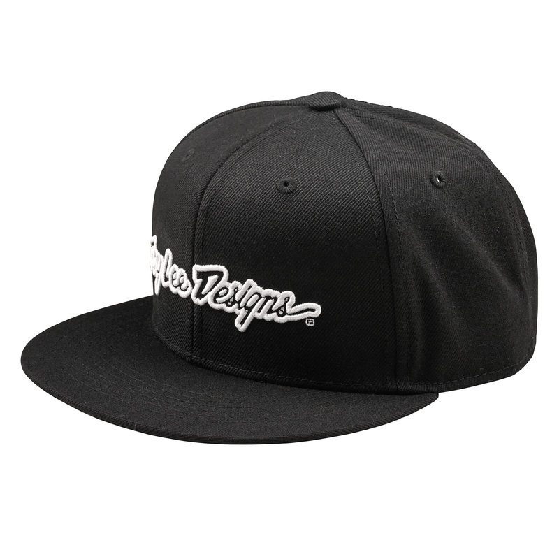 Troy Lee Designs Signature Flat Bill Snapback Cap Black One Size