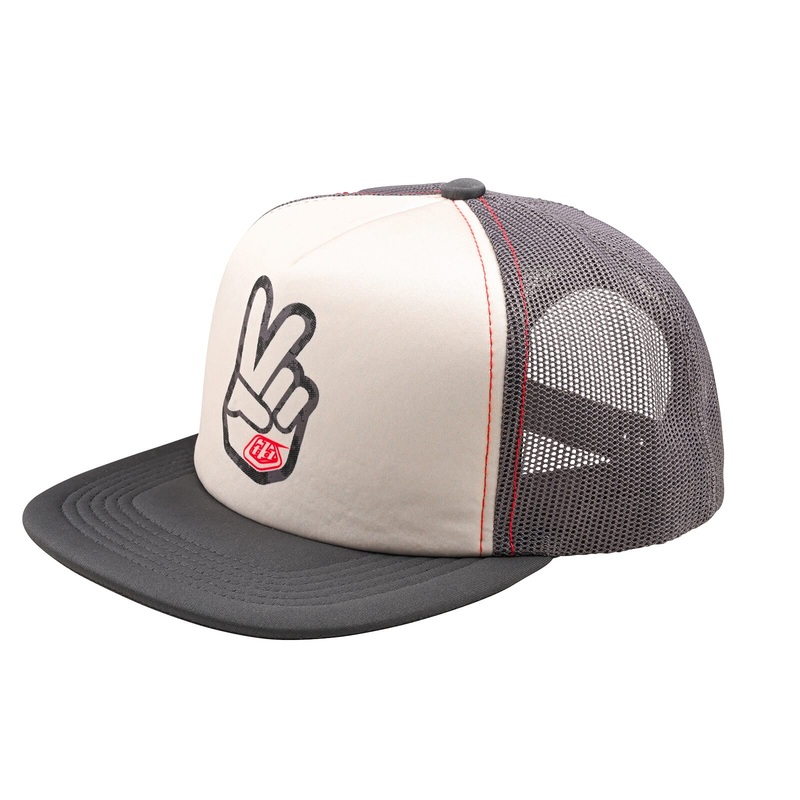 Troy Lee Designs Trucker Snapback Cap Peace Out Peace Out - Vintage White/Carbon One Size