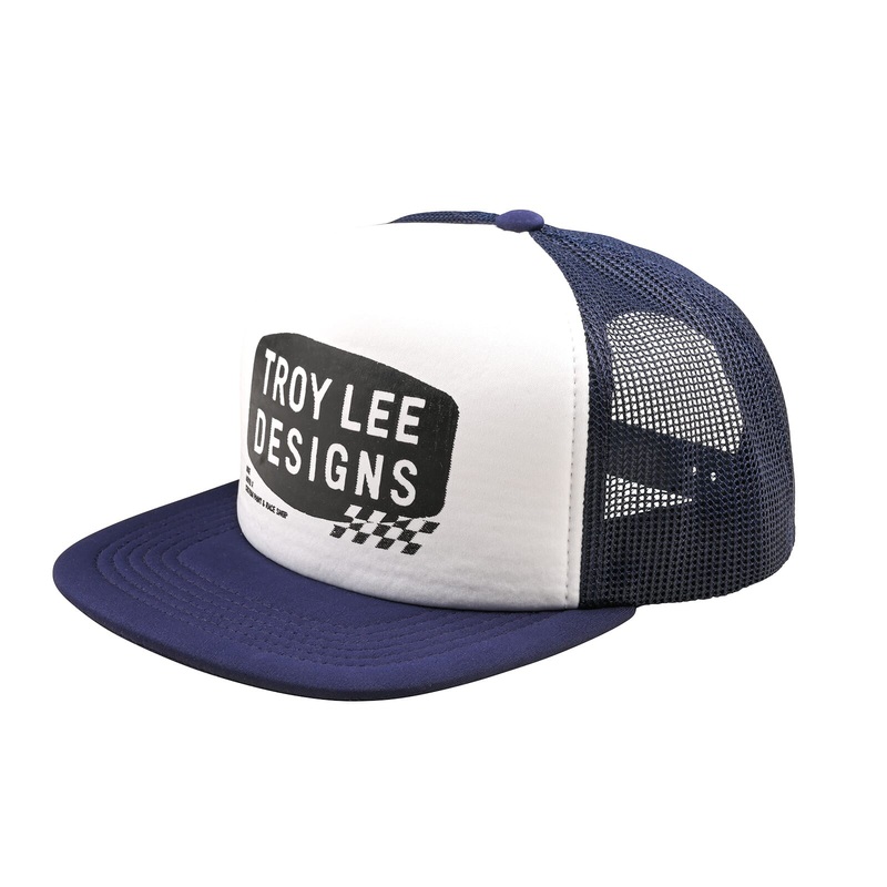 Troy Lee Designs Trucker Snapback Cap Stamp Stamp - Vintage White/Navy One Size