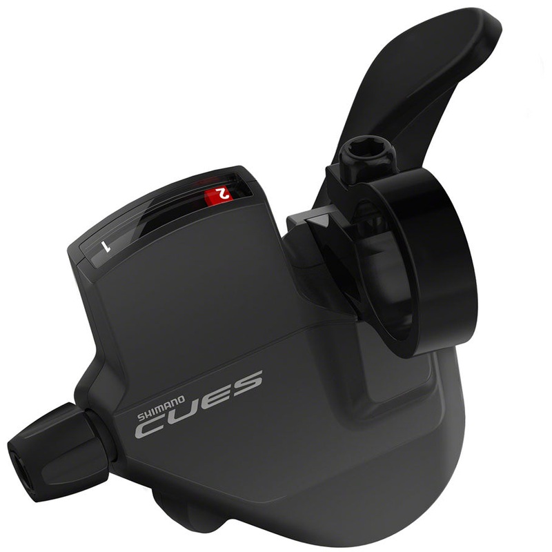 Shimano CUES SL-U4000-L Shifter - Left 2-Speed Rapidfire Plus Mono Optical Gear Display BLK