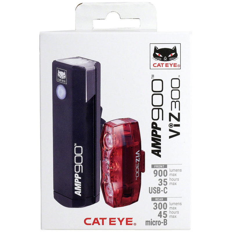 Cateye AMPP900 / VIZ300 (USB-C) Headlight and Taillight Set