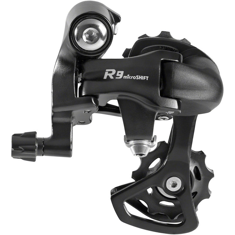 microSHIFT R9 Rear Derailleur - 9-Speed Short Cage Shimano Road Compatible BLK