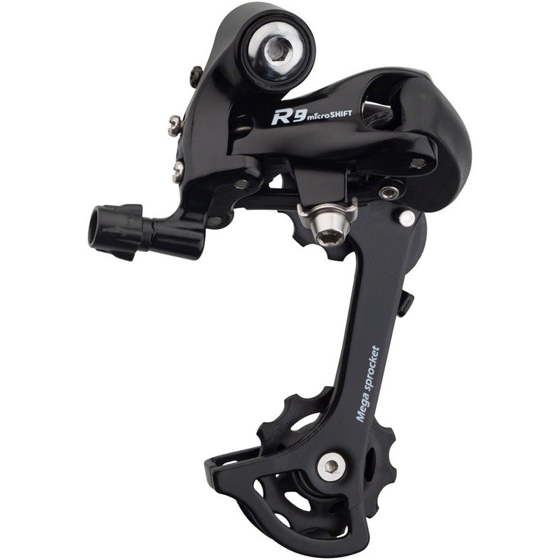 microSHIFT R9 Rear Derailleur - 910 Speed Medium Cage Black