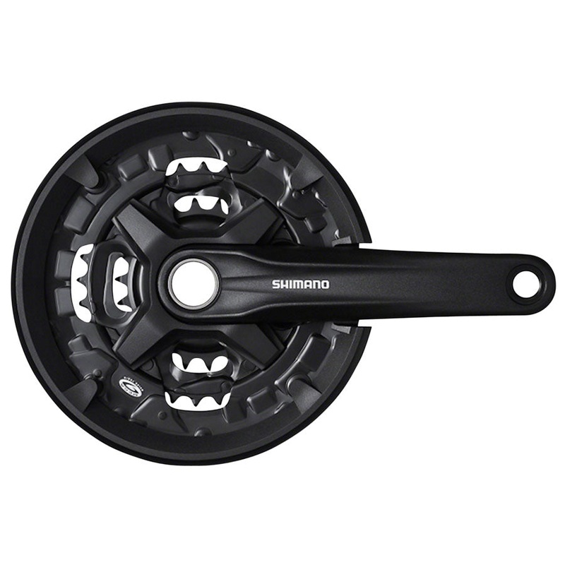 Shimano FC-MT210-3 Crankset - 175mm 9-Speed 40/30/22t Riveted 50mm Chainline BLK