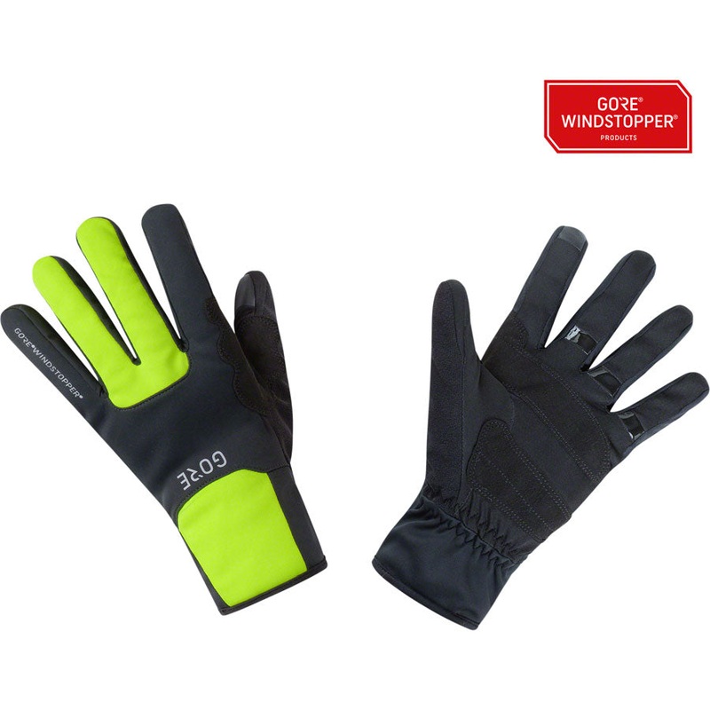 Gorewear M Windstopper Thermo Gloves - Black/Neon Yellow Full Finger X-Large