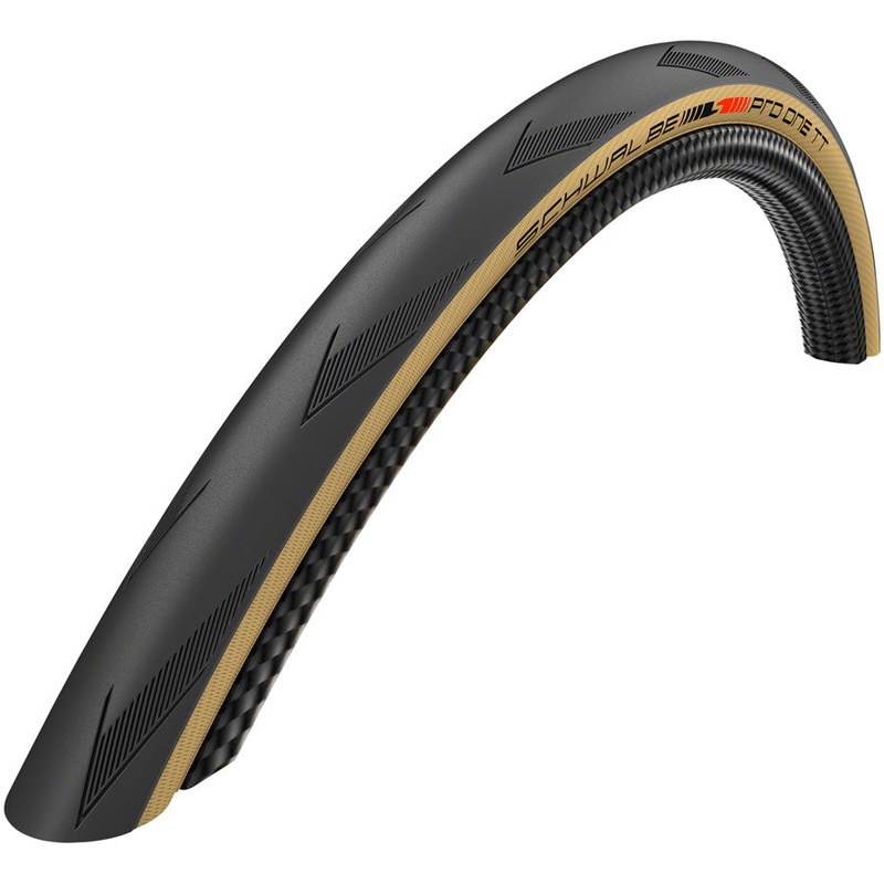 Schwalbe Pro One TT Tire - 700 x 25 Tubeless Folding BLK/Tan Evolution Line Addix Race
