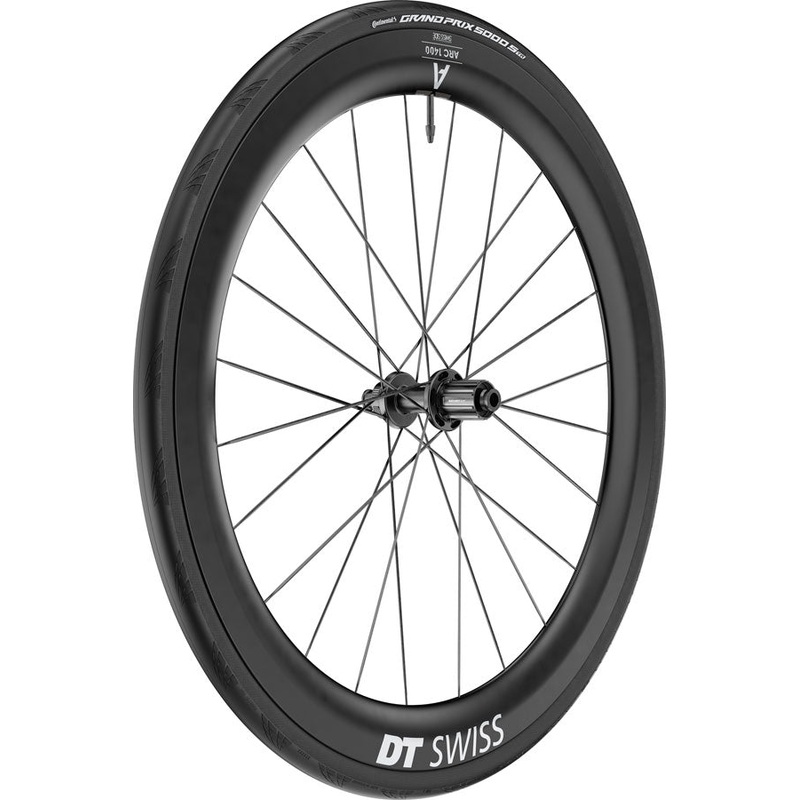 DT Swiss ARC 1400 DiCut 55 Rear Wheel - 700 12 x 142mm Center-Lock HG11 Road/XDR Ratchet EXP 36 BLK WTS w/GP5000 STR Tire