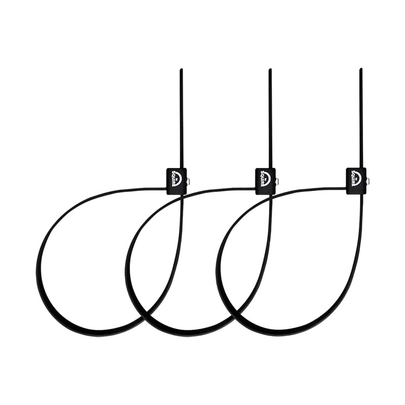 Squire Straplok 10 Cable Lock Keyed Black 3/pack