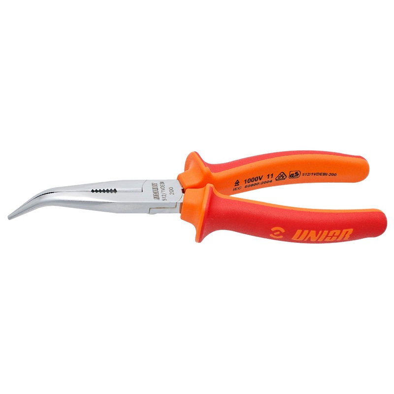 Tool Unior Long Nose Pliers w/Side Cutter and Pipe Grip Bent