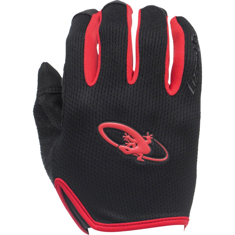 Lizard Skins Monitor AM Gloves - Jet Black/Crimson Full Finger Medium