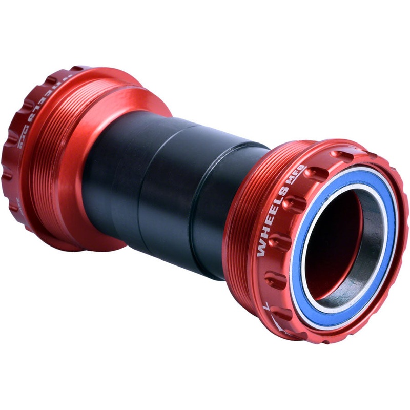 Wheels Manufacturing T47 Outboard Bottom Bracket - For 30mm Spindle ABEC-3 Bearings Fits Frames 68mm-100mm BB Shells Red
