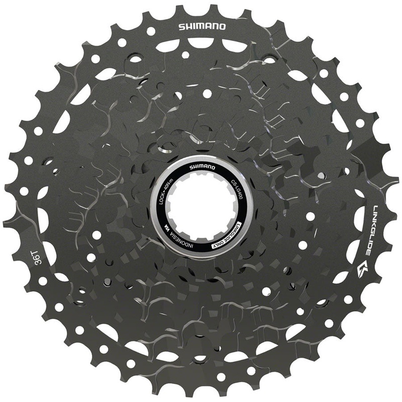 Shimano CUES  CS-LG400-9 Cassette - 9-Speed 11-36t LINKGLIDE Black