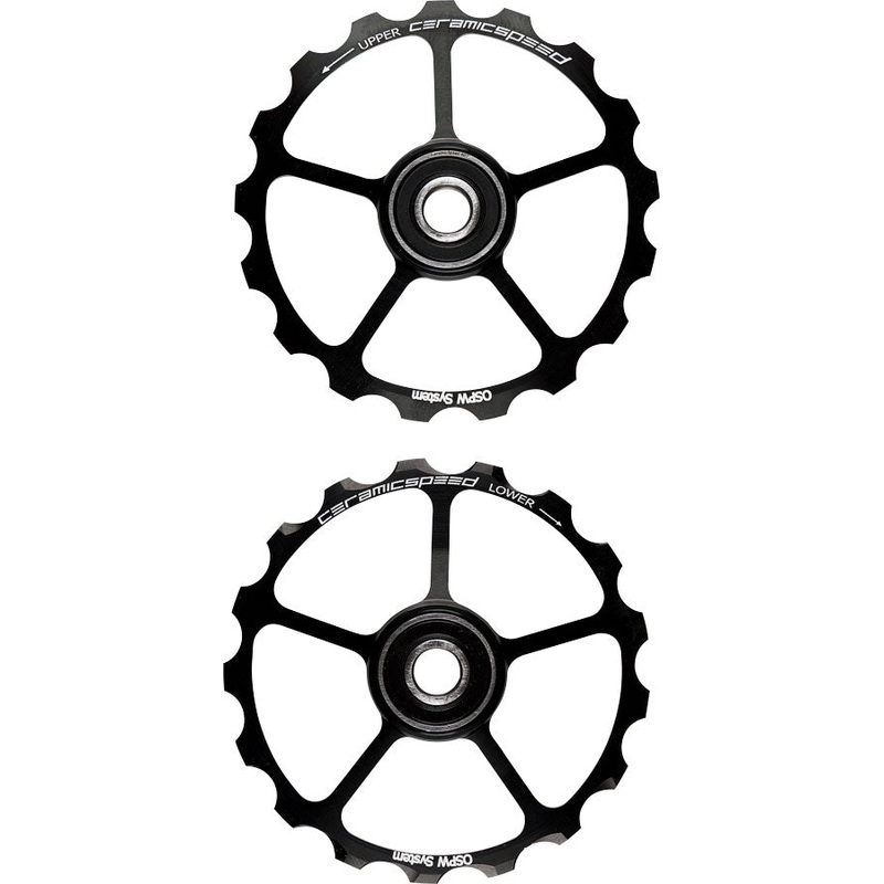 CeramicSpeed Oversized Pulley Wheels - 17 tooth Alloy Wheels Black
