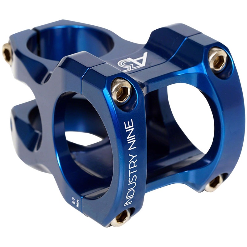 Industry Nine A318 Stem - 50mm 31.8mm Clamp +/-4.4 1 1/8" Aluminum Blue