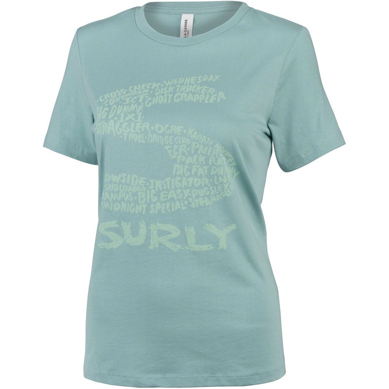 Surly Steel Consortium Womens T-Shirt - Dusty Blue Large