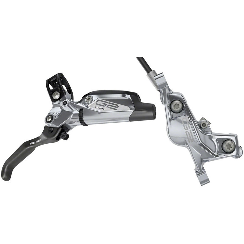 SRAM G2 Ultimate Disc Brake Lever - Rear Hydraulic Post Mount Carbon Lever Titanium Hardware Polar Grey Anodized A2