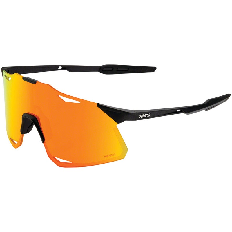 100% Hypercraft Sunglasses - Matte Black HiPER Red Multilayer Mirror Lens
