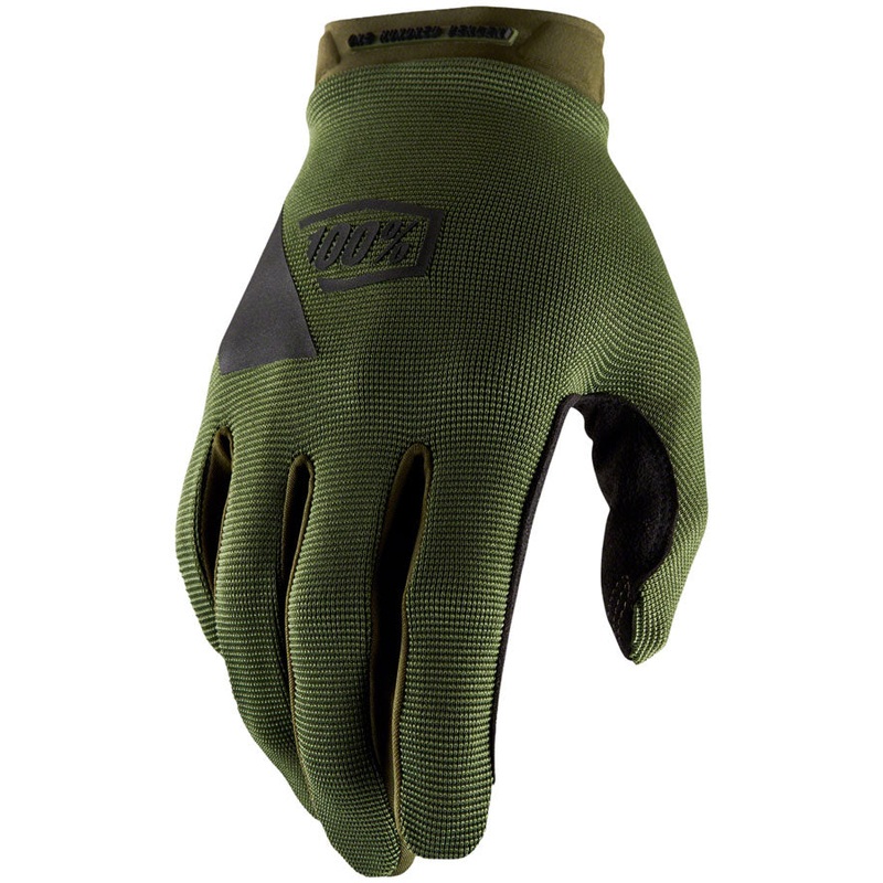 100% Ridecamp Gloves - Army Green/Black Full Finger Medium