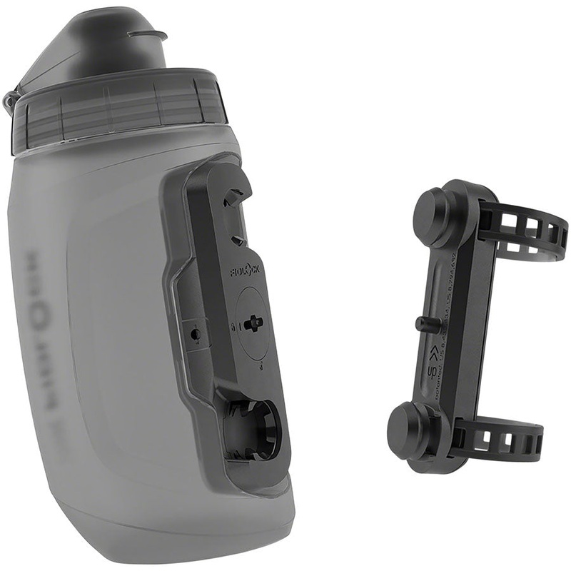 Fidlock TWIST Deluxe Water Bottle Cage Set - Universal  Base Mount Strap On 450ml Smoke