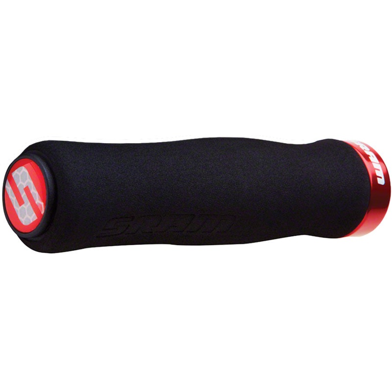 SRAM Foam Contour Grips - Black/Red Lock-On