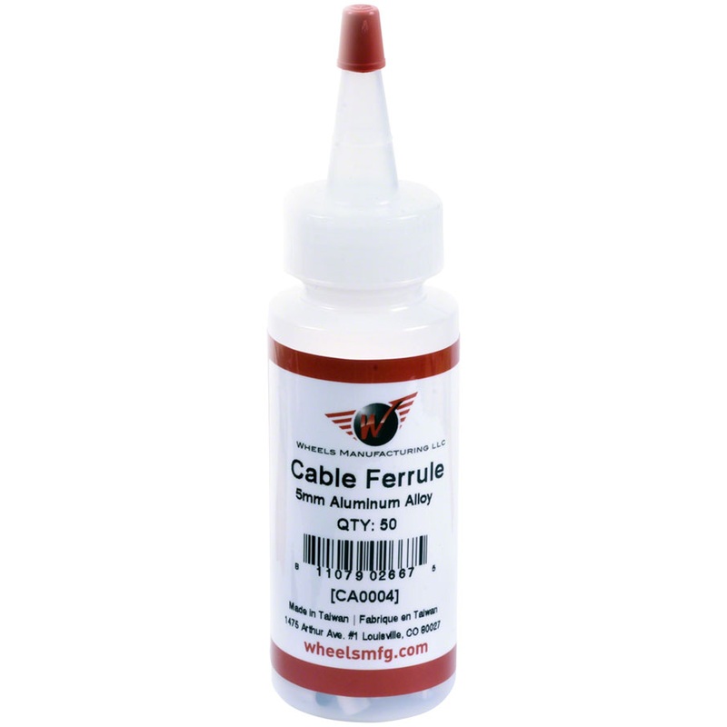 Wheels Manufacturing Cable Housing Ferrule - Alloy 5mm Bottle of 50