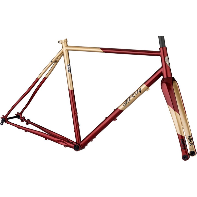 All-City Cosmic Stallion Frameset - 700c Steel Currant and Cream 55cm