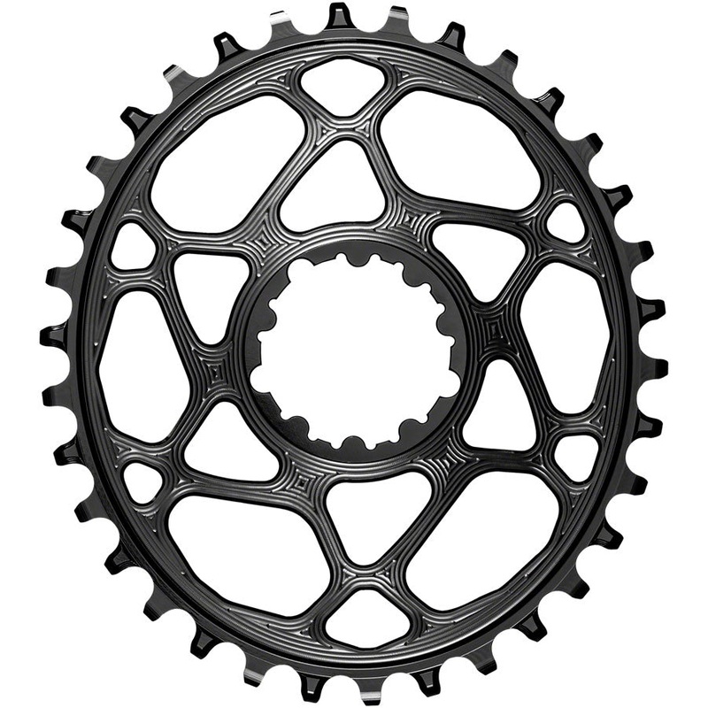 absoluteBLACK Oval Direct Mount Chainring - 34t SRAM 3-Bolt Direct Mount 3mm Offset Requires Hyperglide+ Chain BLK