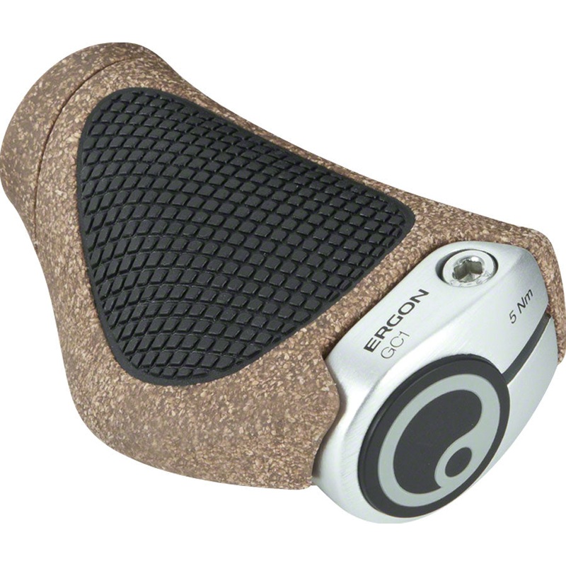 Ergon GC1 BioKork Grips - Lock-On Rohloff/Nexus Black/Tan