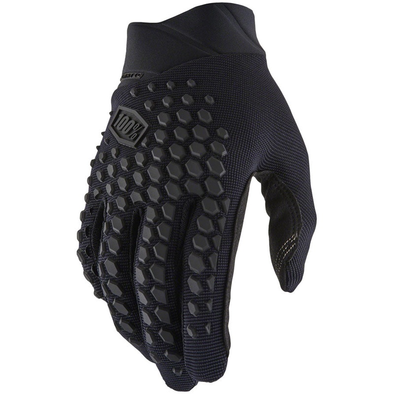 100% Geomatic Gloves - Black/Charcoal Full Finger Mens Large