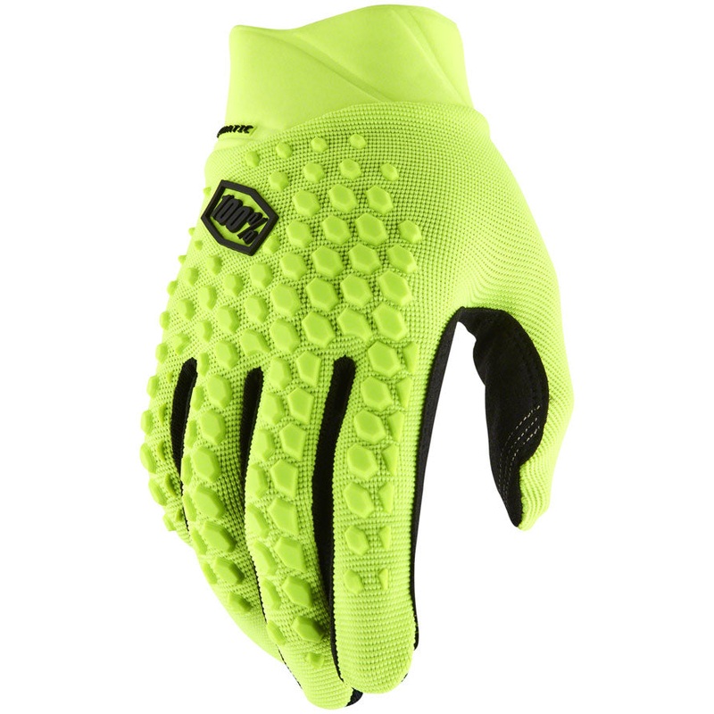 100% Geomatic Gloves - Flourescent Yellow Full Finger Mens Large