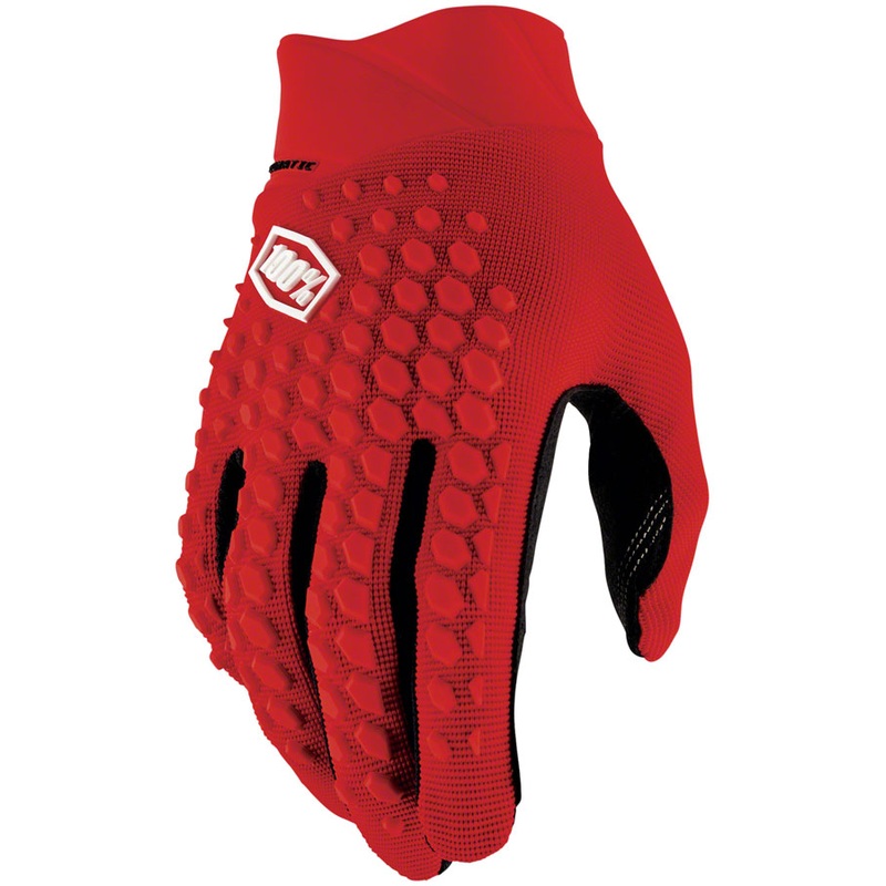 100% Geomatic Gloves - Red Full Finger Mens X-Large