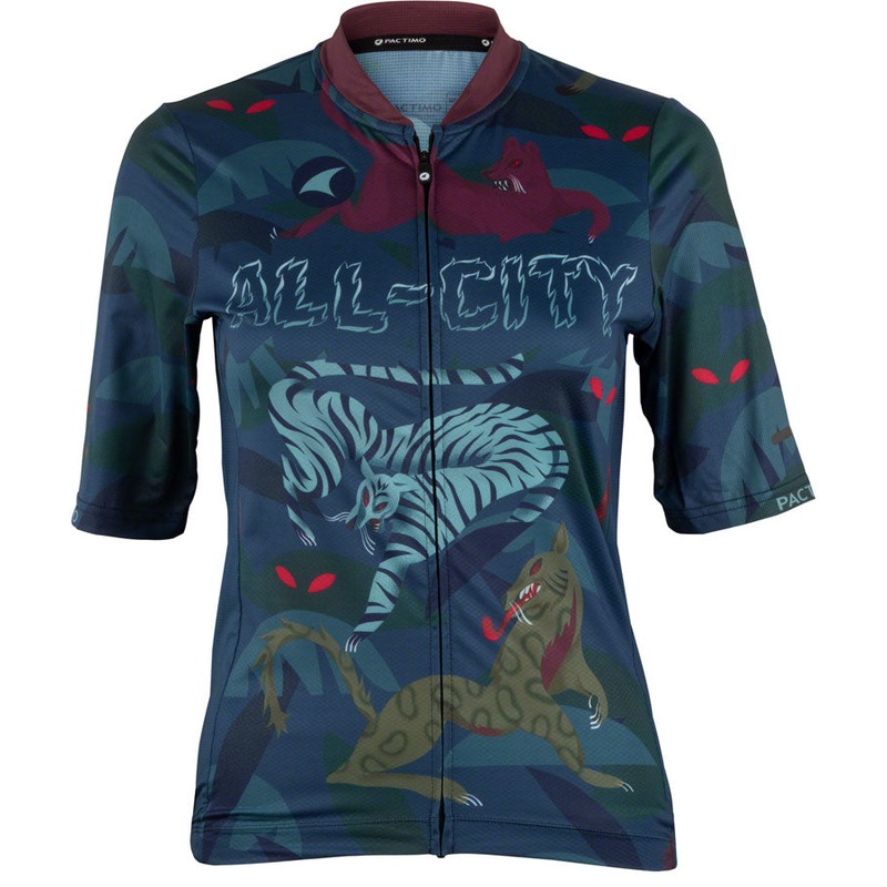All-City Night Claw Womens Jersey - Dark Teal Spruce Green Mulberry Small