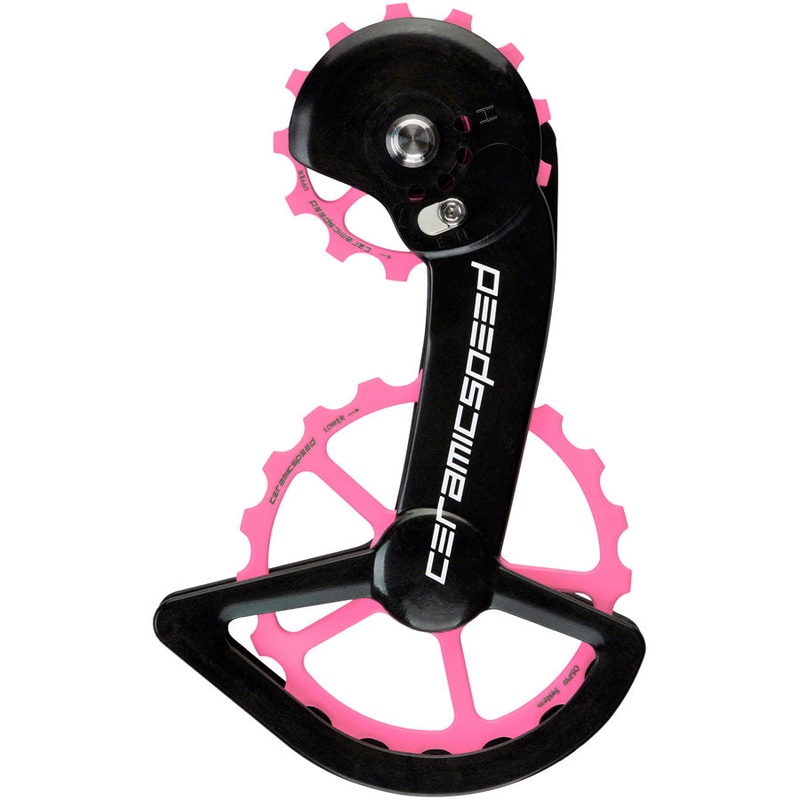 CeramicSpeed OSPW X Pulley Wheel System Shimano GRX/RX 2x11 - Coated Races Alloy Pulley Carbon Cage Pink Cerakote