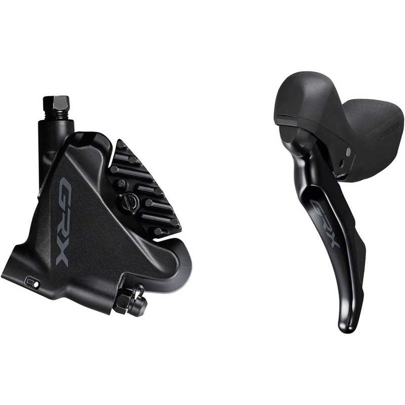 Shimano GRX ST-RX400/BR-RX400 Hydraulic Disc Brake Brake/Shift Lever - Left 2x10-Speed Flat Mount Finned Resin Pads BLK