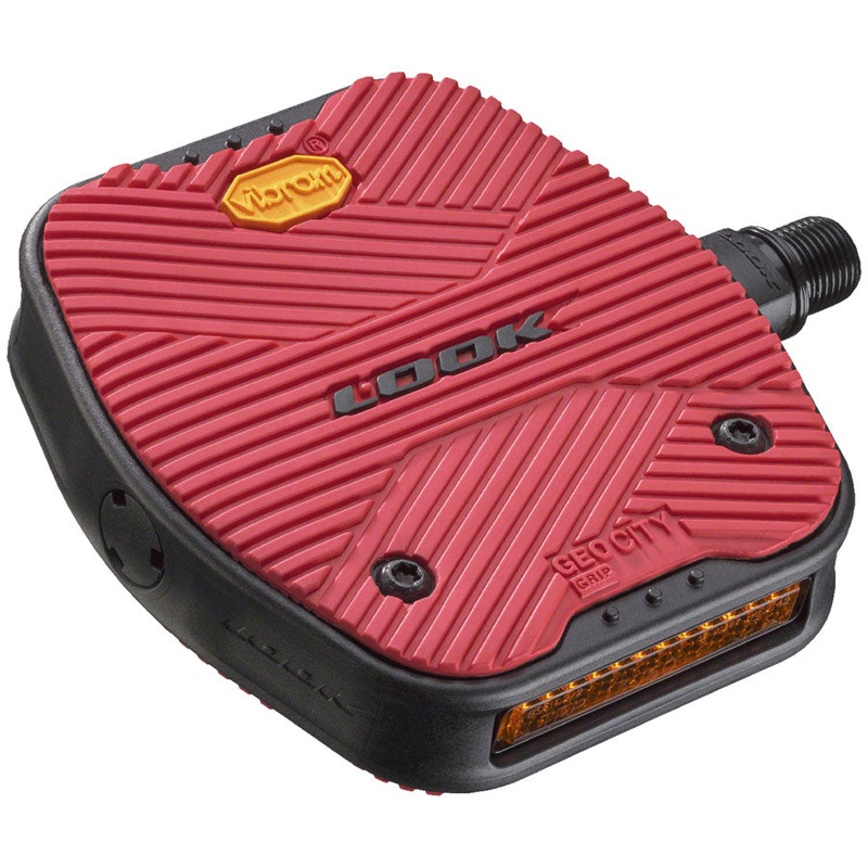 LOOK GeoCity Grip Pedals - Platform 9/16" Red