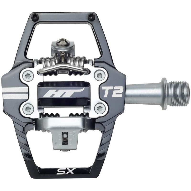 HT Components T2-SX Pedals - Dual Sided Clipless Platform Aluminum 9/16" BLK