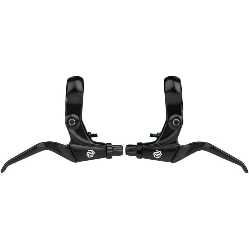 Promax XL-378 Brake Lever Set - Long Pull 2-Finger Tooled Reach Adjust For Linear Pull Brakes BLK