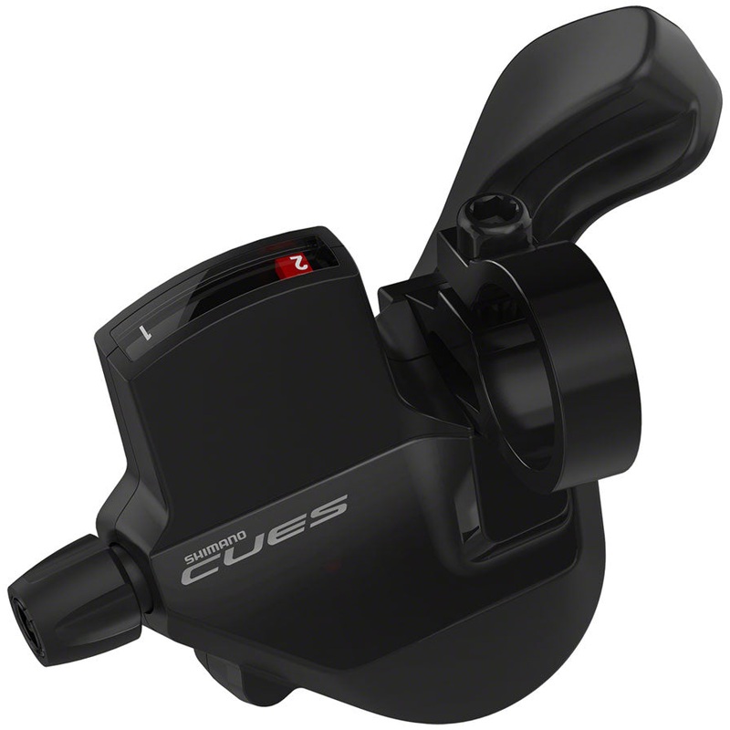 Shimano CUES SL-U6000-L Shifter - Left 2-Speed Rapidfire Plus Mono Optical Gear Display BLK