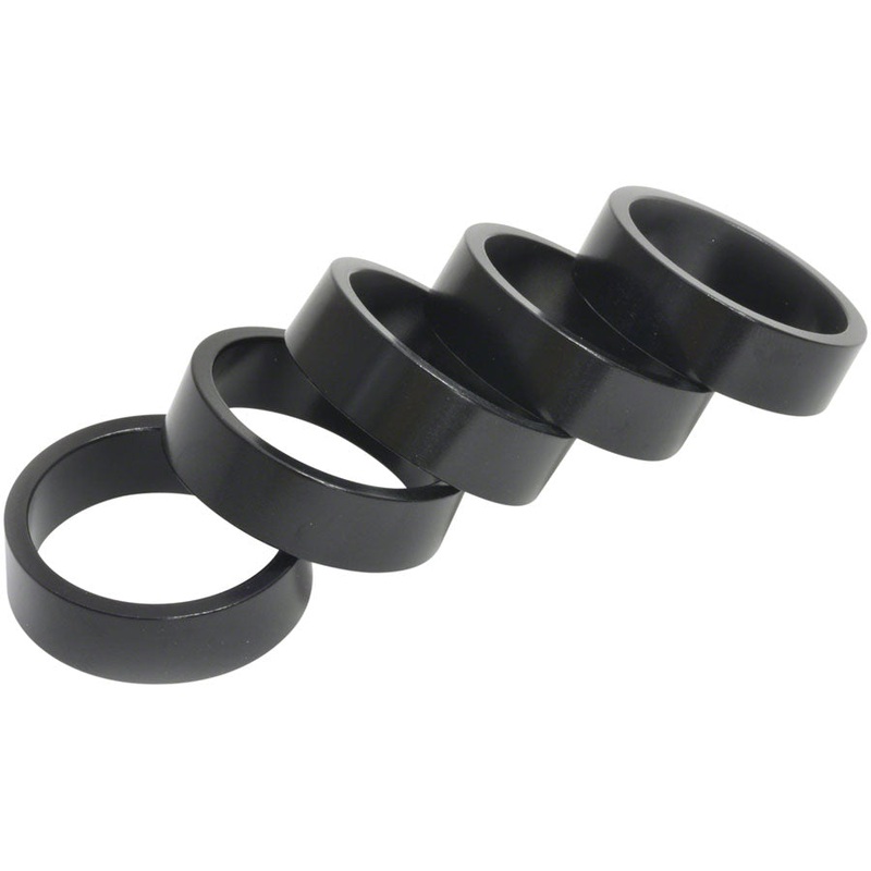 Wheels Manufacturing Aluminum Headset Spacer - 1-1/8" 10mm Black 5-pack