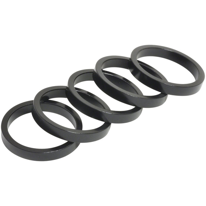 Wheels Manufacturing Aluminum Headset Spacer - 1-1/8" 5mm Black 5-pack