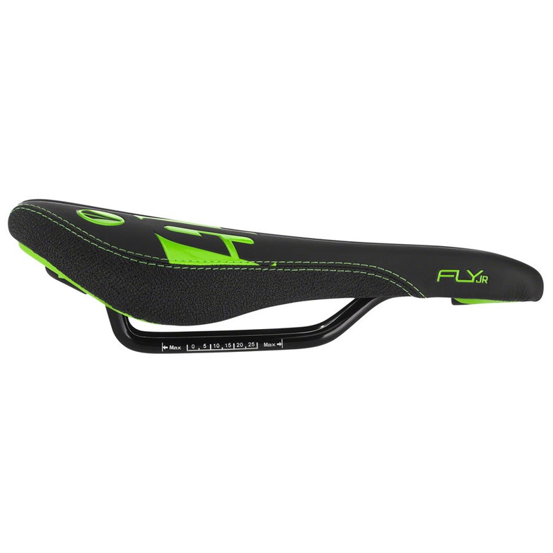 SDG Fly Jr Saddle Steel Rails - Blk/Green